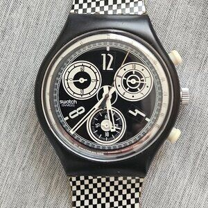 1995 Vintage Swatch Chrono Watch " Chess "
